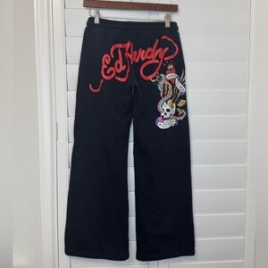 Ed Hardy New York City Skull Flare Sweatpants Size XS